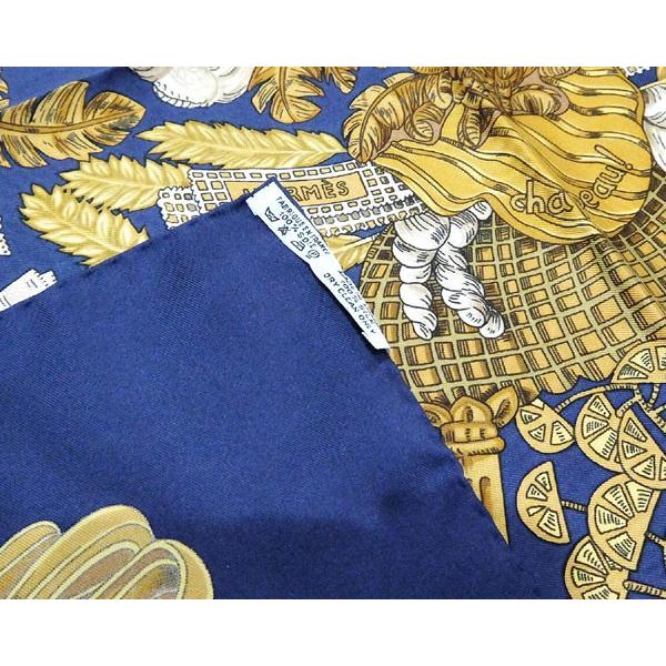 エルメス HERMES スカーフ カレ90 CARRE chapeau 脱帽 ネイビー 