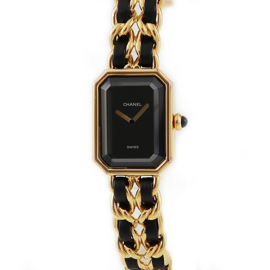 シャネル CHANEL プルミエール H0001 ゴールド Sサイズ レディース 腕時計 クオーツ ブラック 中古