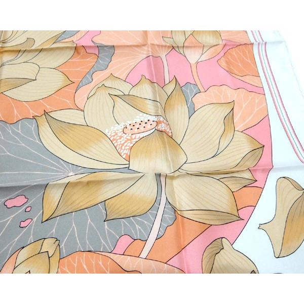 HERMES エルメス スカーフ カレ90 CARRE FLEURS DE LOTUS（蓮の花 