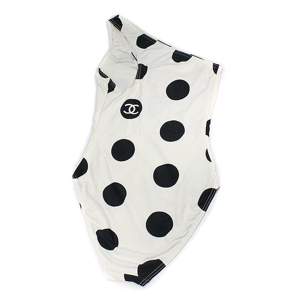 シャネル ワンショルダー水着 ホワイト/ブラック 【公式通販】