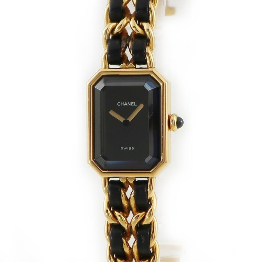 決算特価商品 中古 中古 ブラック クオーツ 腕時計 レディース Mサイズ ゴールド Gp H0001 プルミエール Chanel シャネル ゴールド Gp アクセサリー 豪華 上品 華奢 セレブ 電池 レディース腕時計 Gvcomrec Com