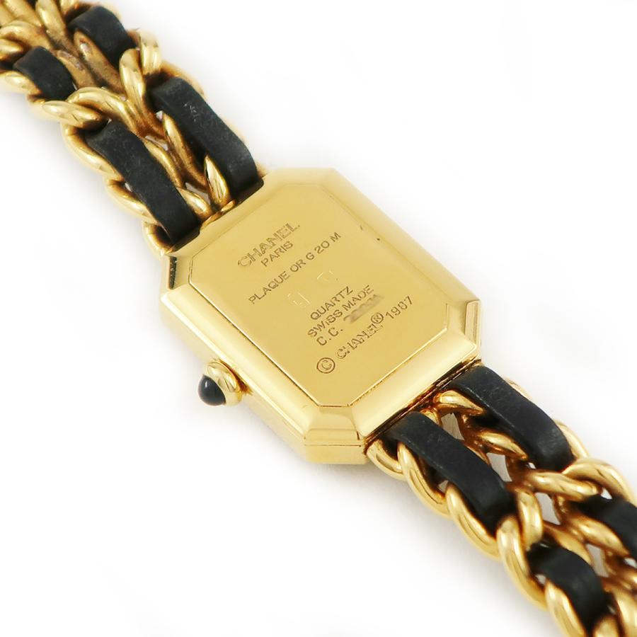 決算特価商品 中古 中古 ブラック クオーツ 腕時計 レディース Mサイズ ゴールド Gp H0001 プルミエール Chanel シャネル ゴールド Gp アクセサリー 豪華 上品 華奢 セレブ 電池 レディース腕時計 Gvcomrec Com