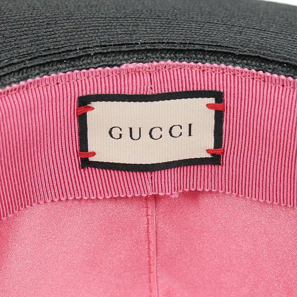 グッチ Gucci ハット 花と蛇柄 ピンクリボン ブラック ポリエステル ペーパーヤーン 中古 Houbidou 心斎橋店 通販 Yahoo ショッピング