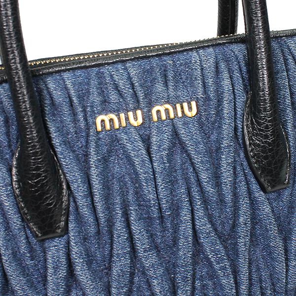 ミュウミュウ MIUMIU 2WAYバッグ マテラッセ ハンドバッグ ショルダー デニム デニム レザー 5BA003 中古｜ibe7171｜09