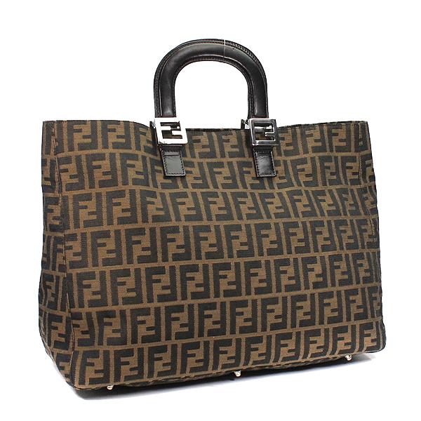 FENDI フェンディ トートバッグ ズッカ柄 ビッグトート ブラウン 