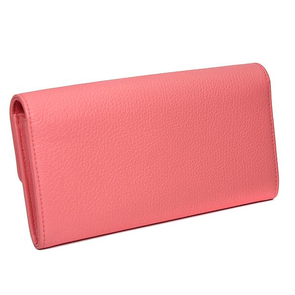 【美品】シャネル ラッキークローバー 長財布 ピンク ラウンド ココマーク CHANEL シャネル ラッキークローバー ココマーク レザー二つ折り財布