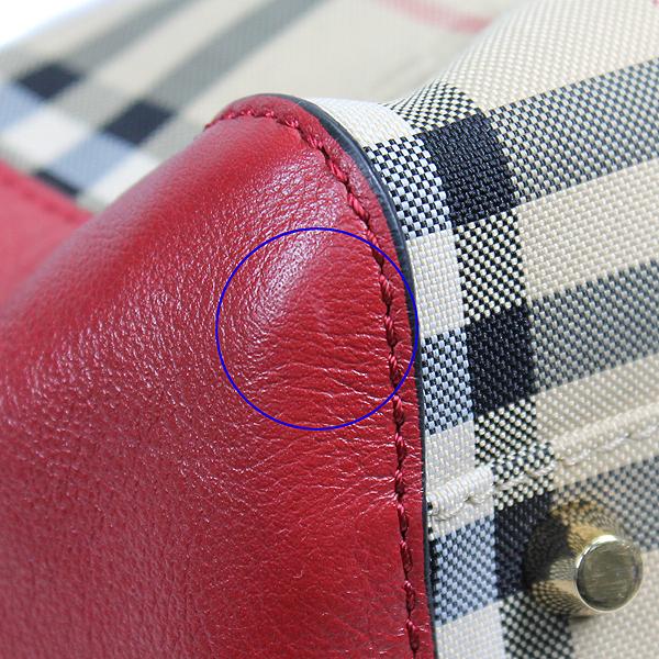 BURBERRY バーバリー トートバッグ ノバチェック 赤×ベージュ BURBERRY バーバリー トートバッグ ノバチェック 赤×ベージュ