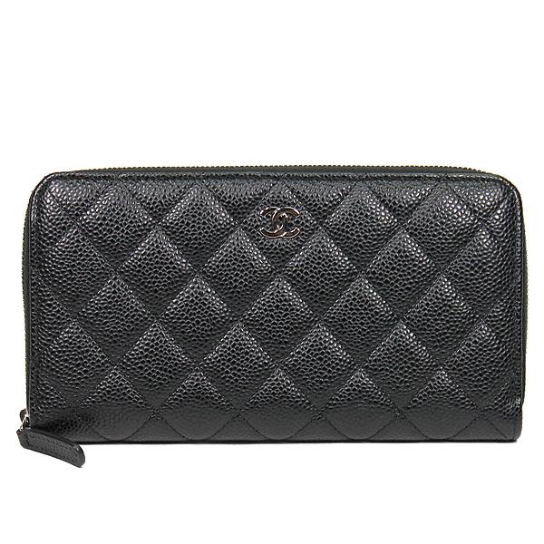 期間限定送料無料 シャネル Chanel 長財布 マトラッセ キャビアスキン A 中古 最も優遇 Www Yalaphone Com