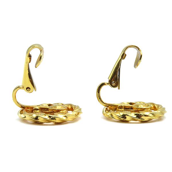 CHANEL シャネル イヤリング サークル ココマーク 2137 ゴールド×透明  