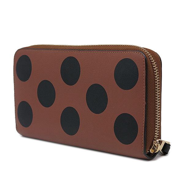 LOEWE ロエベ 長財布 ドット ラウンドファスナー ブラウン×黒 LOEWE ロエベ 長財布 ドット ラウンドファスナー ブラウン×黒