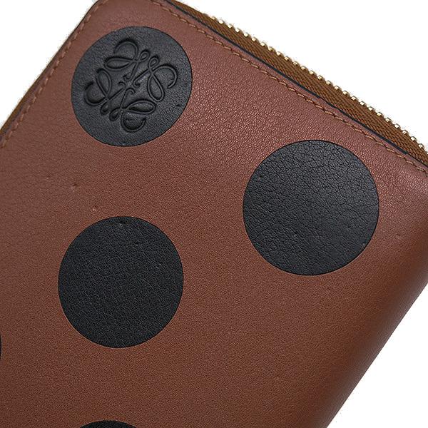 LOEWE ロエベ 長財布 ドット ラウンドファスナー ブラウン×黒 LOEWE ロエベ 長財布 ドット ラウンドファスナー ブラウン×黒