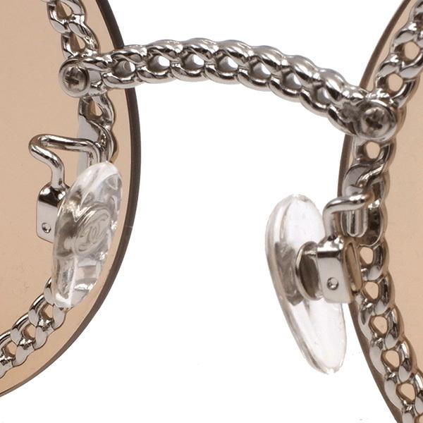 CHANEL シャネル サングラス 丸型 メガネチェーン付き ブラウン CHANEL シャネル サングラス 丸型 メガネチェーン付き ブラウン
