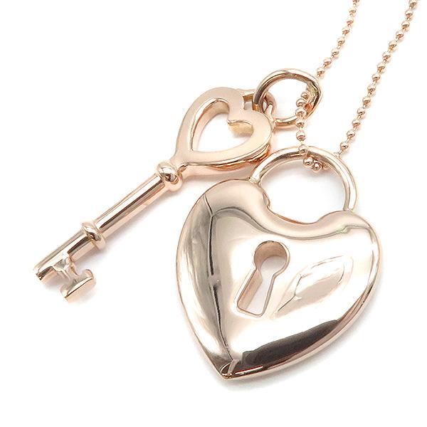 大注目 ハートキー ハートロック ネックレス Co Tiffany ティファニー ピンクゴールド K18pg ペンダント 新品仕上げ済 ピンクゴールド 中古 K18pg レディースアクセサリー