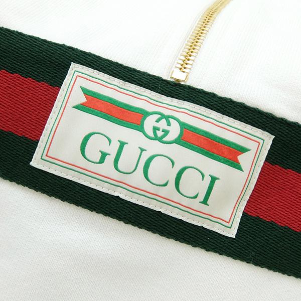 GUCCI パーカー ウェブ＆GUCCI ラベル付き スウェット ホワイト