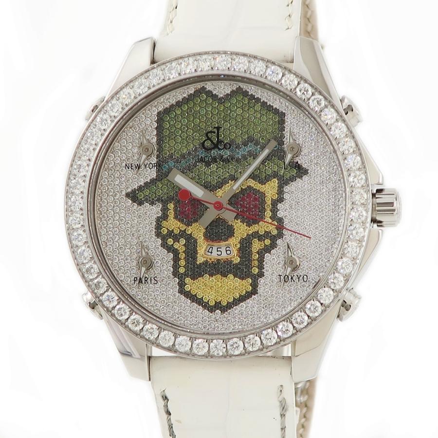 JACOB&CO ジェイコブ JACOB 5タイムゾーン JC-SKULL 4DC 全面純正  