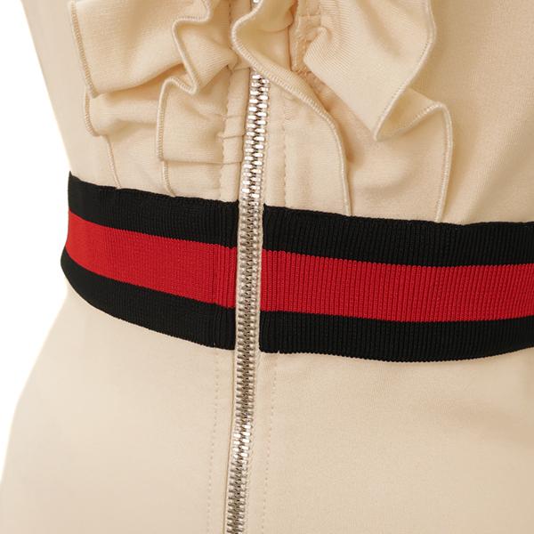 GUCCI グッチ ワンピース ラッフルドレス トリコロールリボン 