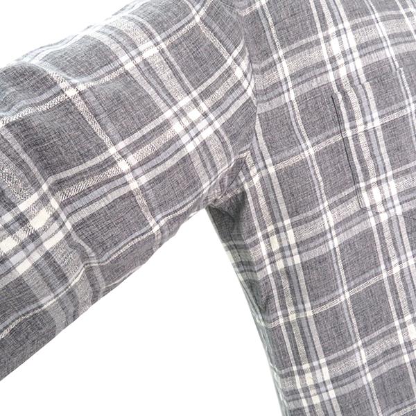 SAINT LAURENT ホワイト チェック柄 長袖シャツ SAINT LAURENT サンローラン 長袖シャツ チェック柄 ロングシャツ