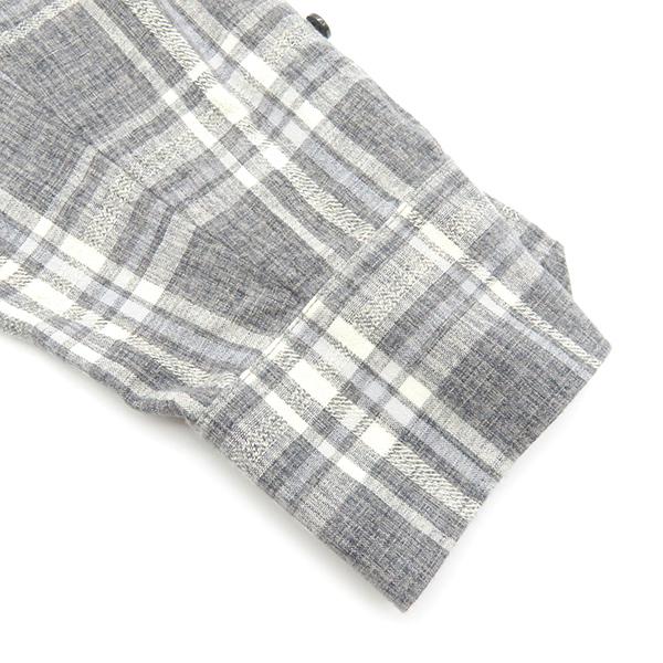 SAINT LAURENT ホワイト チェック柄 長袖シャツ SAINT LAURENT サンローラン 長袖シャツ チェック柄 ロングシャツ