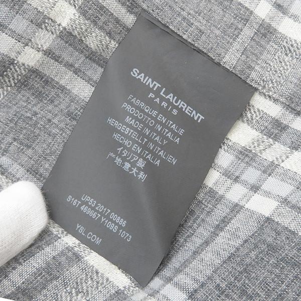 SAINT LAURENT ホワイト チェック柄 長袖シャツ 楽天市場】サンローラン パリ チェック シャツの通販