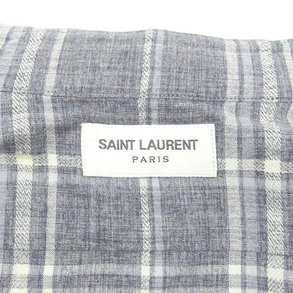 SAINT LAURENT サンローラン 長袖シャツ チェック柄 ロングシャツ