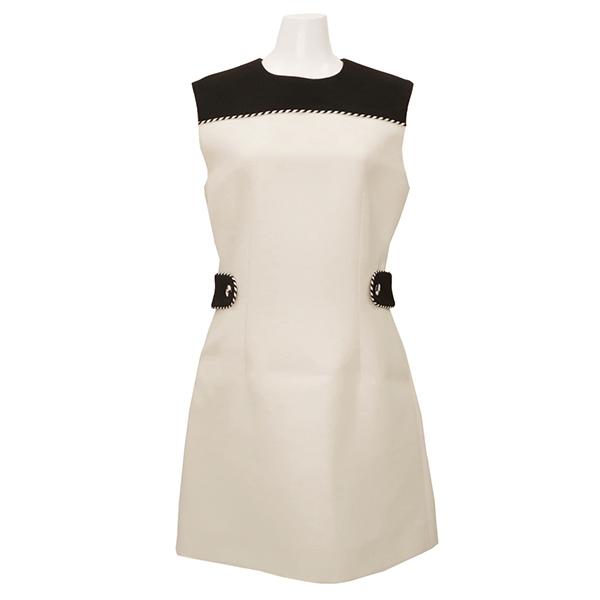ブランドのギフト ノースリーブ ヴィトン ルイ 新品未使用 ワンピース 1a7tk8 アイボリーxブラック ノースリーブ ワンピース ルイヴィトン 黒 白 ワンピース チュニック Smssvg Org