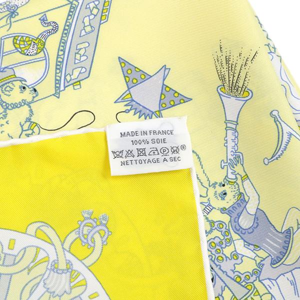 HERMES エルメス スカーフ カレ90 CARRE ジョーヌヴィフXジョーヌ  