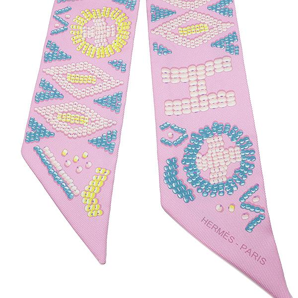 エルメス HERMES ツイリースカーフシルク ローズ ボンXカナード エルメス HERMES ツイリースカーフシルク ローズ ボンXカナード