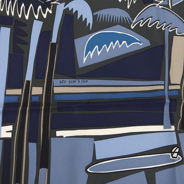HERMES（エルメス） スカーフ カレ45 CARRE ガヴロッシュ シルク 【Sea