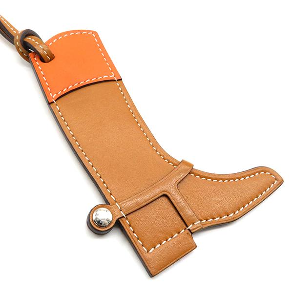 HERMES エルメス バッグチャーム パドックブーツ ブラウン