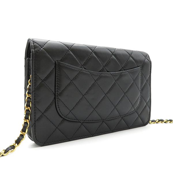 マトラッセ シャネル チェーンウォレット ブラック ラムスキン AP1943