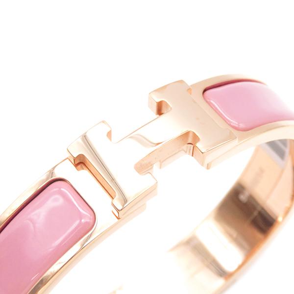 クリックH エルメス ブレスレット PM ピンク×ゴールド メタル ピンク