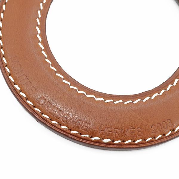 HERMES エルメス ネックレス ルーペネックレス ブラウン レザー HERMES エルメス ネックレス ルーペネックレス ブラウン レザー