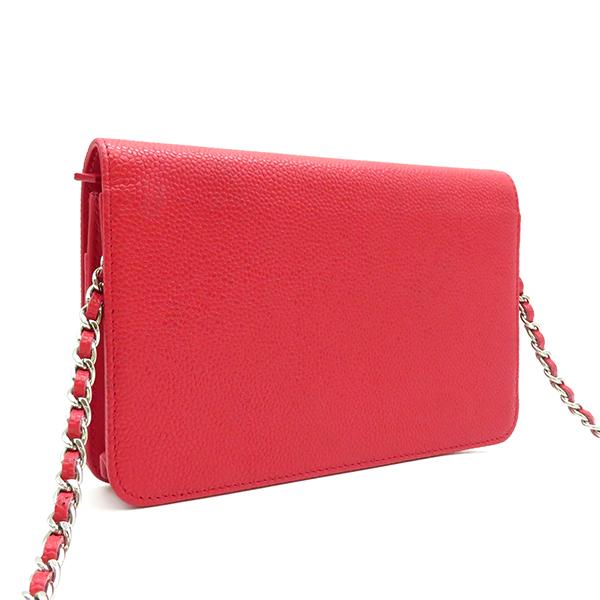 新品 CHANEL シャネル チェーンウォレット ♡ キャビアスキン レッド CHANEL シャネル ボーイシャネル シルバー金具 赤 レッド マトラッセ