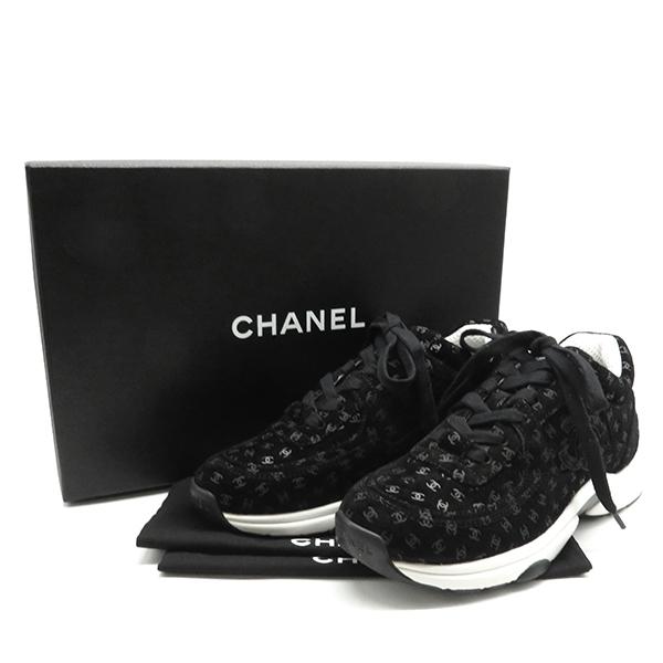 CHANEL シャネル スニーカー プリント スウェード カーフ CHANEL シャネル スニーカー プリント スウェード カーフ