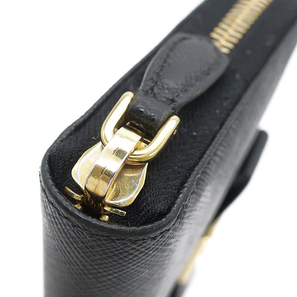 SAFFIANO（PRADA） プラダ 長財布 リボン ラウンドファスナー ブラック