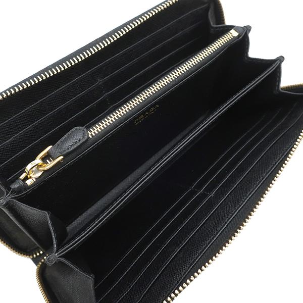 SAFFIANO（PRADA） プラダ 長財布 リボン ラウンドファスナー ブラック