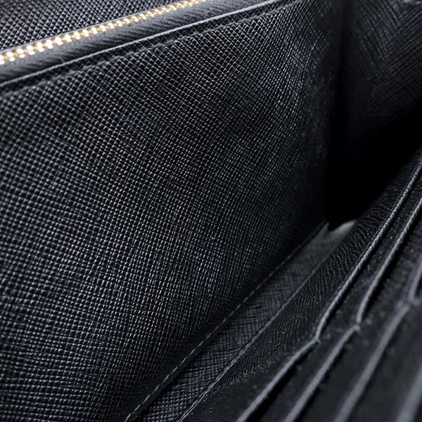 SAFFIANO（PRADA） プラダ 長財布 リボン ラウンドファスナー ブラック