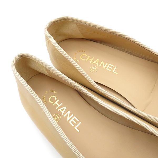 CHANEL シャネル 靴 バレリーナ フラットシューズ ベージュ CHANEL シャネル 靴 バレリーナ フラットシューズ ベージュ