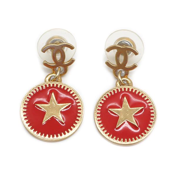 CHANEL（シャネル） ピアス ココマーク 星 サークル スイング レッドX