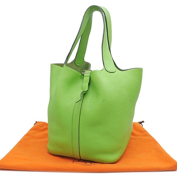HERMES エルメス ハンドバッグ ピコタンMM アップルグリーン トリヨン 