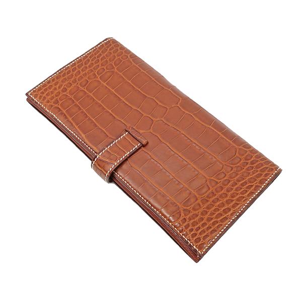 HERMES エルメス 長財布 ベアン クラシック クロコ フォーブ  