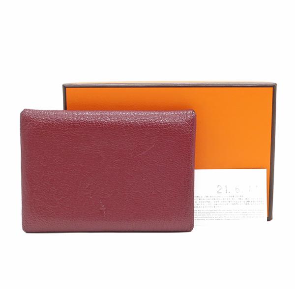 HERMES（エルメス） 二つ折り財布 カルヴィ デュオ ルージュアッシュ 