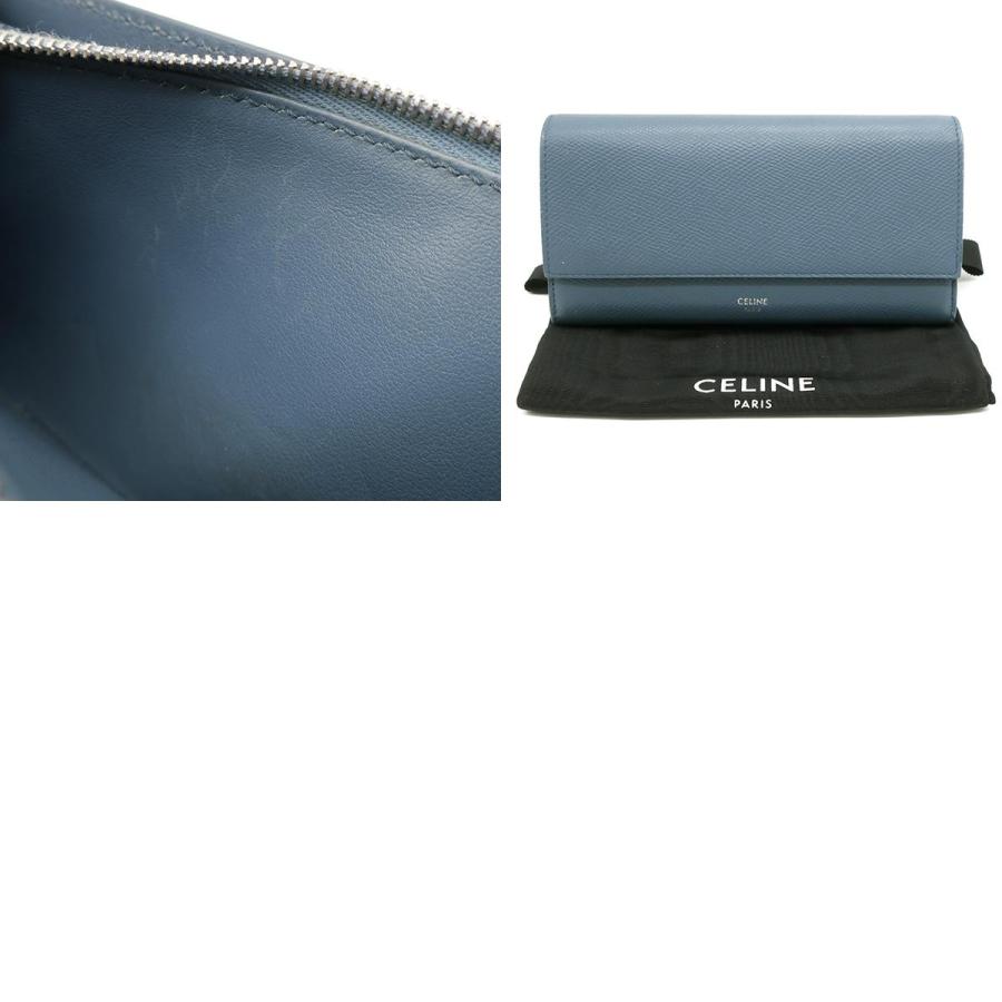 CELINE セリーヌ 長財布 ラージ フラップドウォレット ブルー