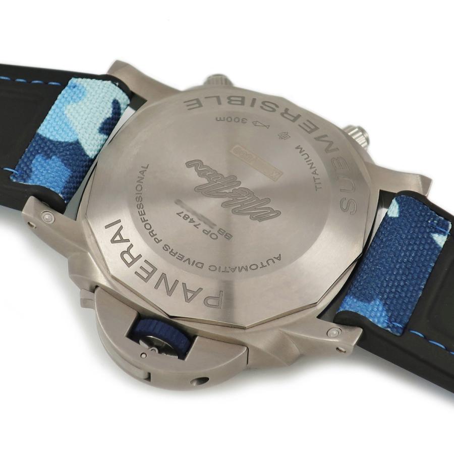 【3年保証】 パネライ サブマーシブル クロノ マイクホーン エディション PAM01291 X番 青 黄 フライバック 限定 自動巻き メンズ 腕時計