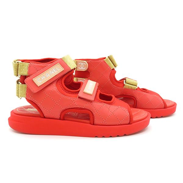CHANEL（シャネル） サンダル マトラッセ スポーツサンダル レッド