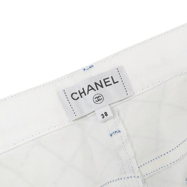 CHANEL（シャネル） パンツ マトラッセ デニムパンツ ホワイト×ブルー
