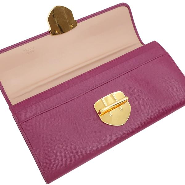 SAFFIANO（PRADA） プラダ 長財布 サフィアーノ フラップ パープル