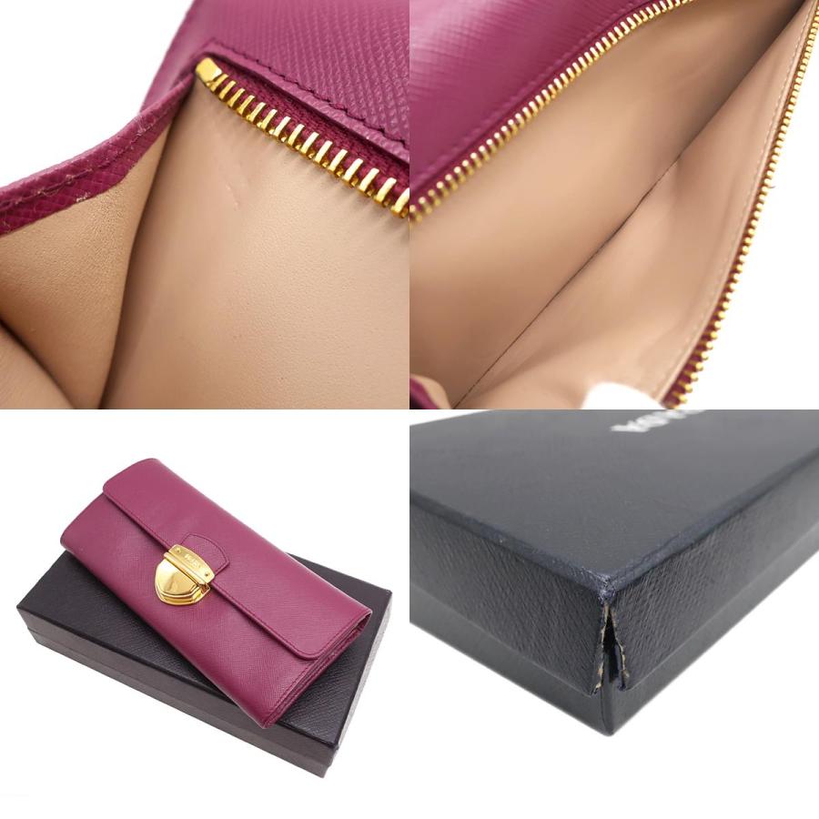 SAFFIANO（PRADA） プラダ 長財布 サフィアーノ フラップ パープル