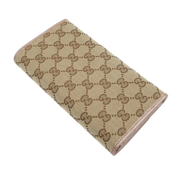 GG グッチ 長財布 ラブリーハート ウォレット ベージュ×ピンク GG