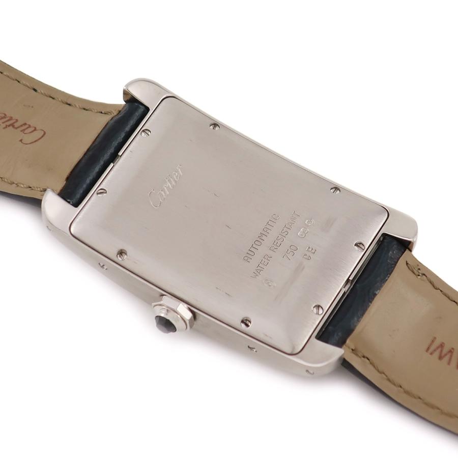 Cartier(カルティエ) 腕時計 タンクアメリカンLM W2603256 メンズ エナメルレザーベルト/K18WG アイボリー TANK（Cartier） 【3年保証】 カルティエ タンクアメリカン LM